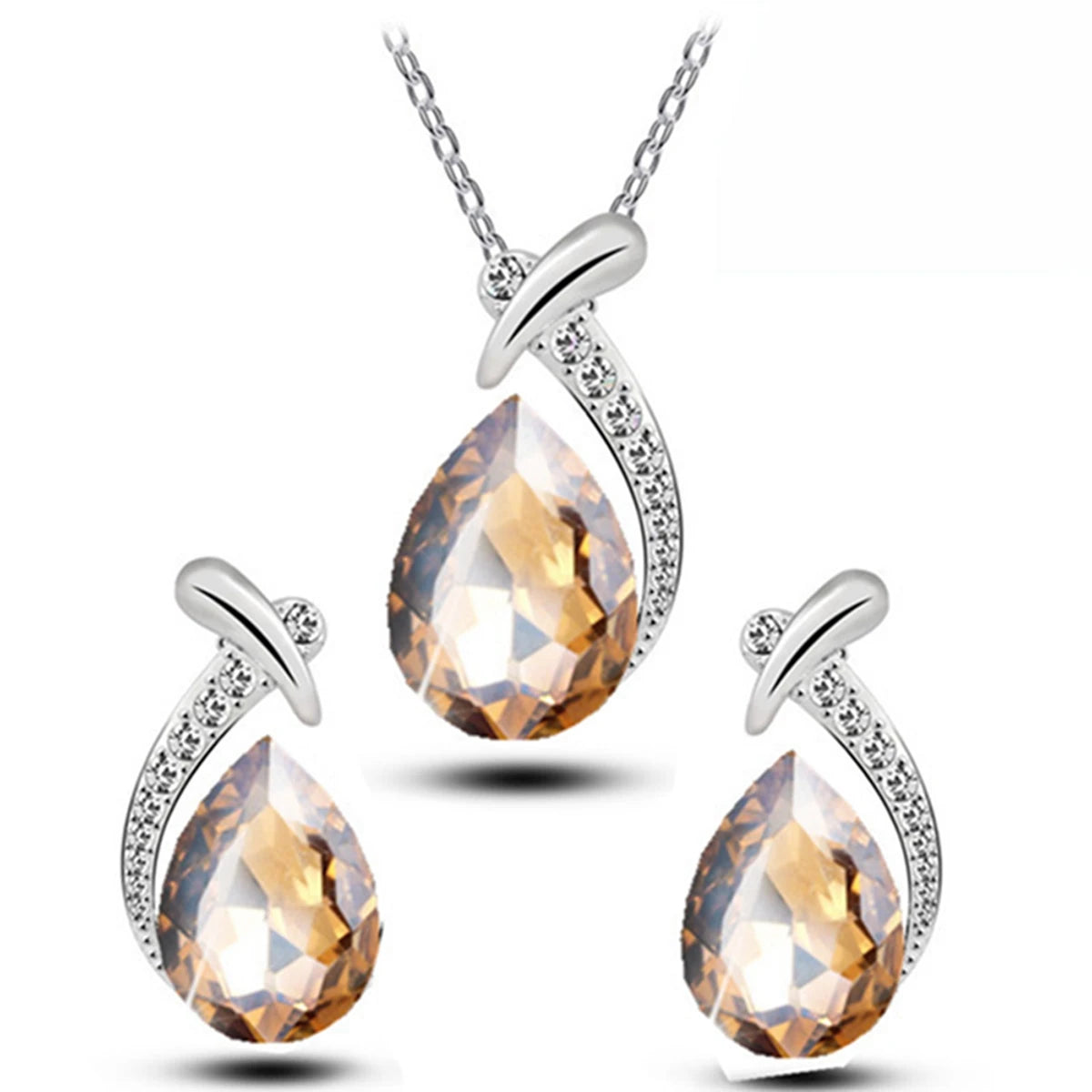 Gold Color Simulated Pearl Jewelry Set