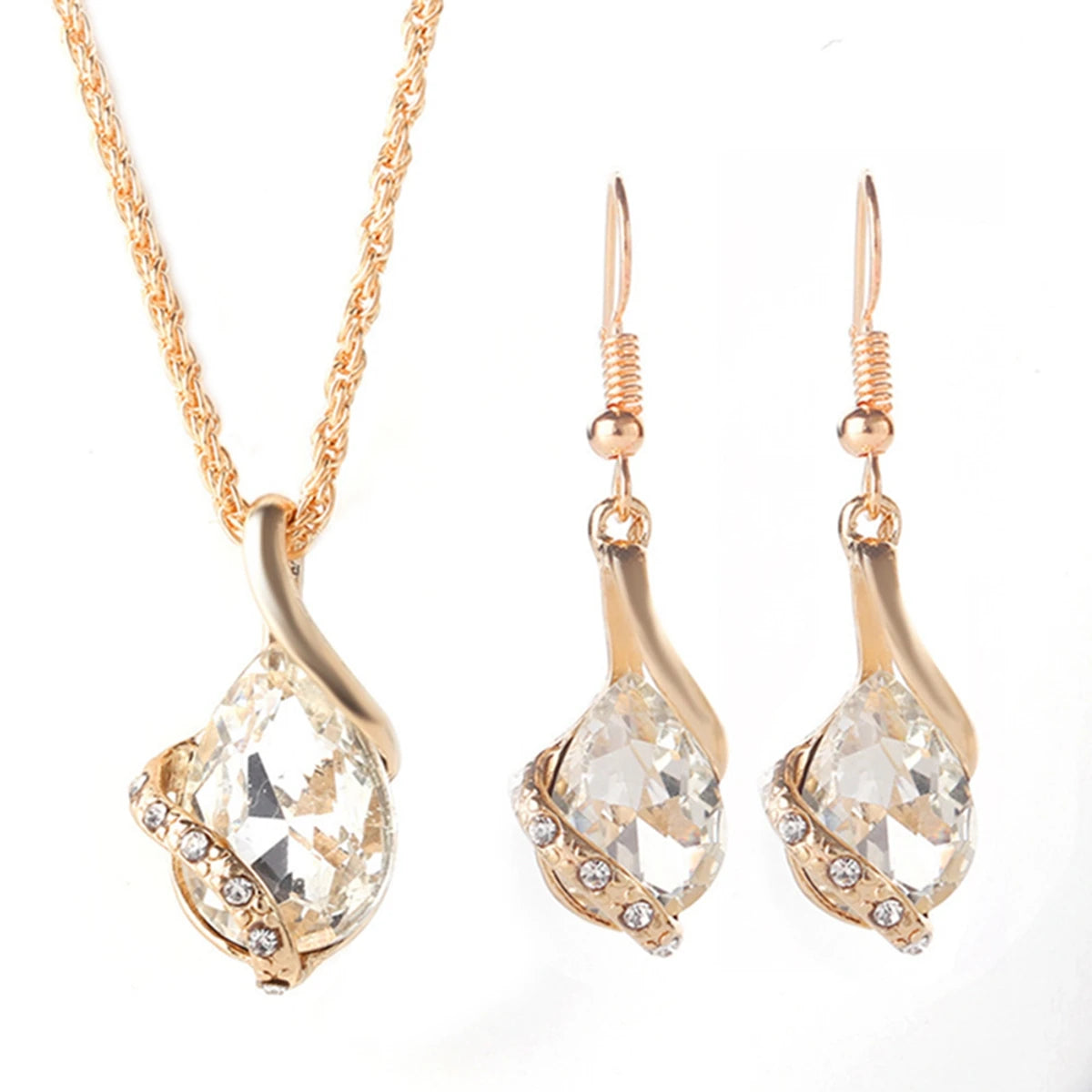 Gold Color Simulated Pearl Jewelry Set