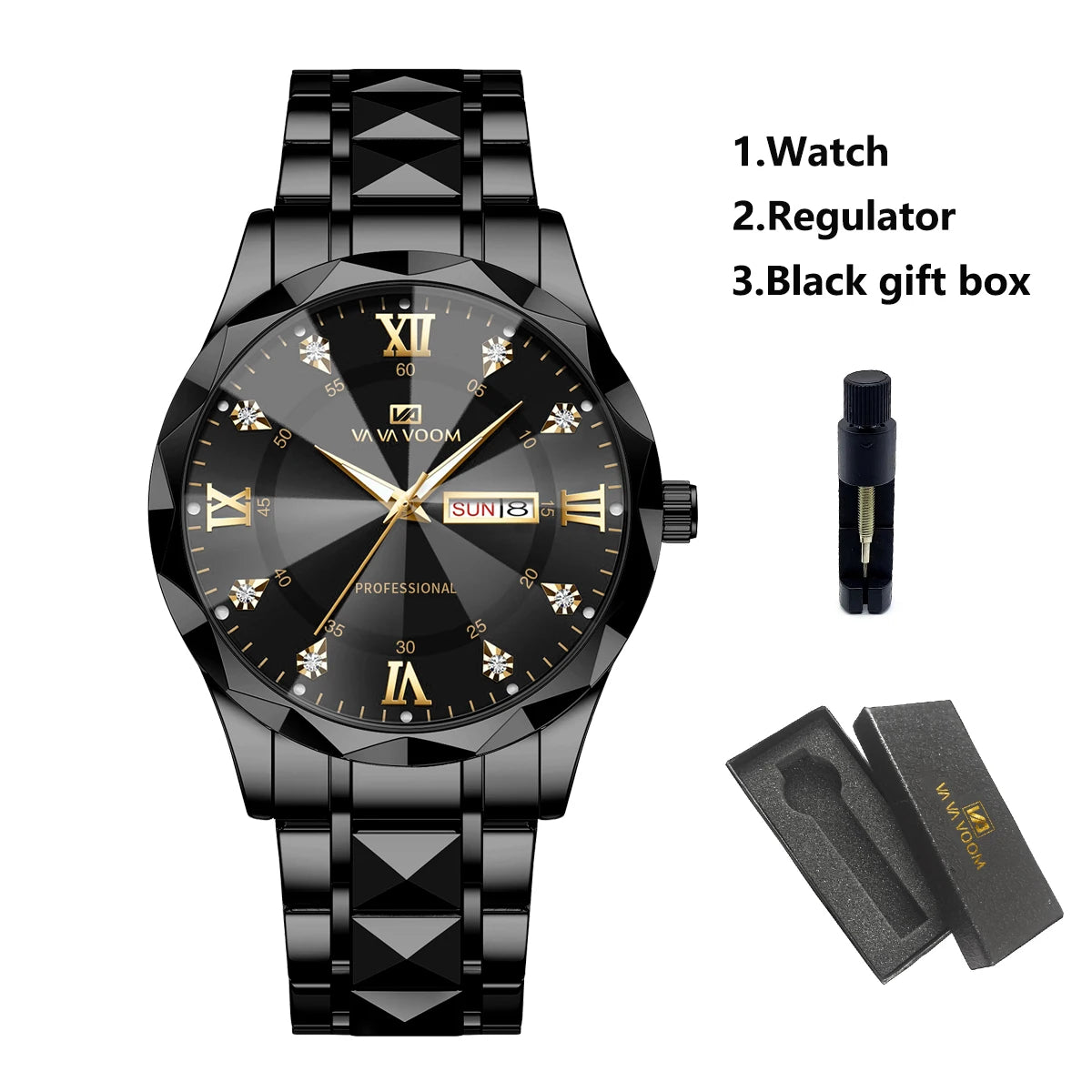 Stainless Steel Luxury Rhinestone Quartz Watch