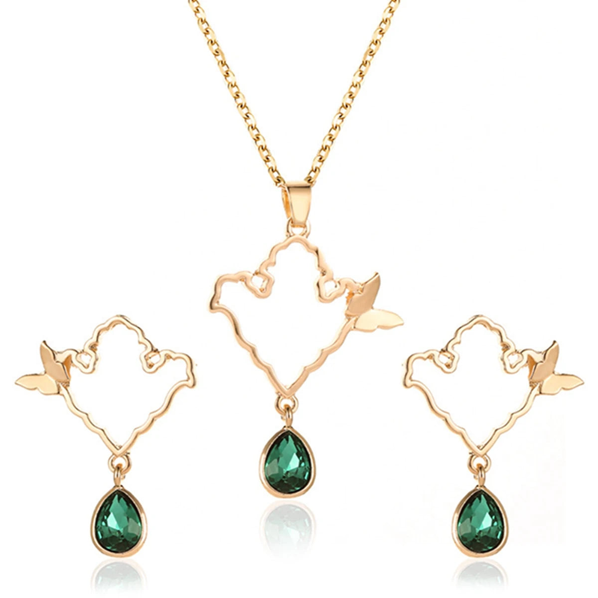 Gold Color Simulated Pearl Jewelry Set